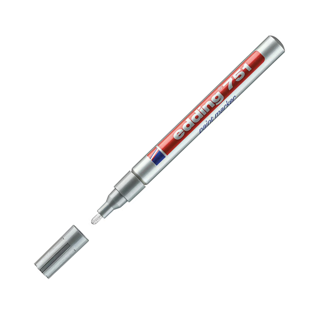 Bút sơn dầu vẽ đa chất liệu Edding 751 Paint Marker 1-2 mm - Bạc ánh kim (Silver)