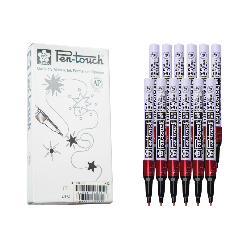 Bút sơn dầu Sakra Pentouch Fine Point 1.0mm đánh dấu đa năng - Đỏ (Red) XPMKA#19