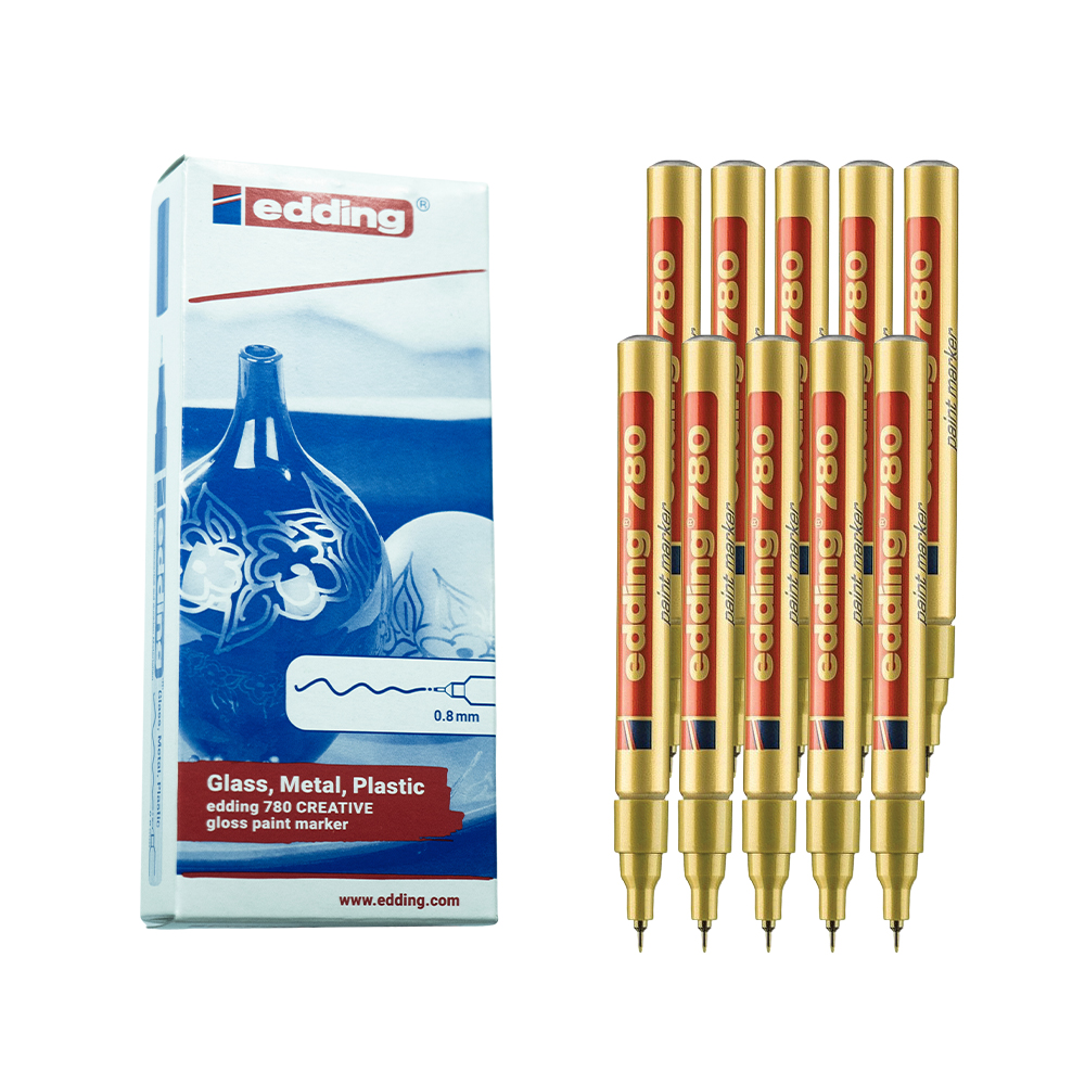 Bút sơn dầu viết thiệp không lem Edding 780 Paint Marker 0.8 mm - Vàng ánh kim (Gold)