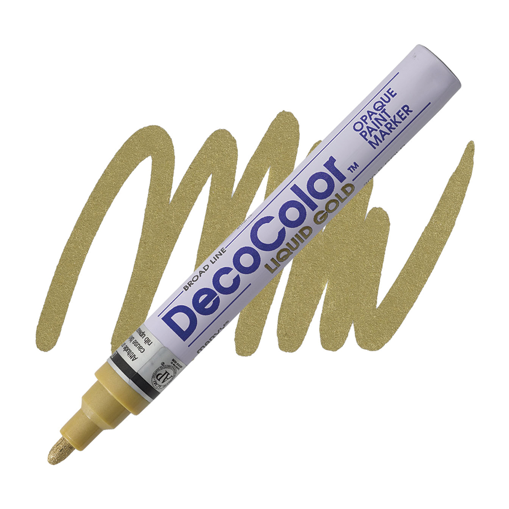Bút sơn dầu đánh dấu công nghiệp Marvy DecoColor Industrial Paint Marker Broad 2.0mm - Vàng ánh kim (Gold) #728
