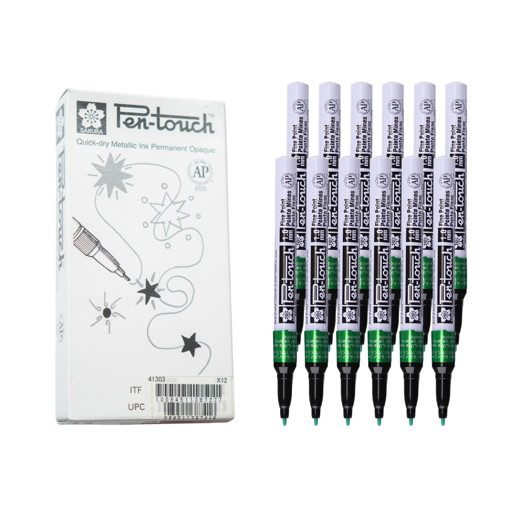 Bút sơn dầu Sakra Pentouch Fine Point 1.0mm đánh dấu đa năng - Xanh lá cây (Green) XPMKA#29