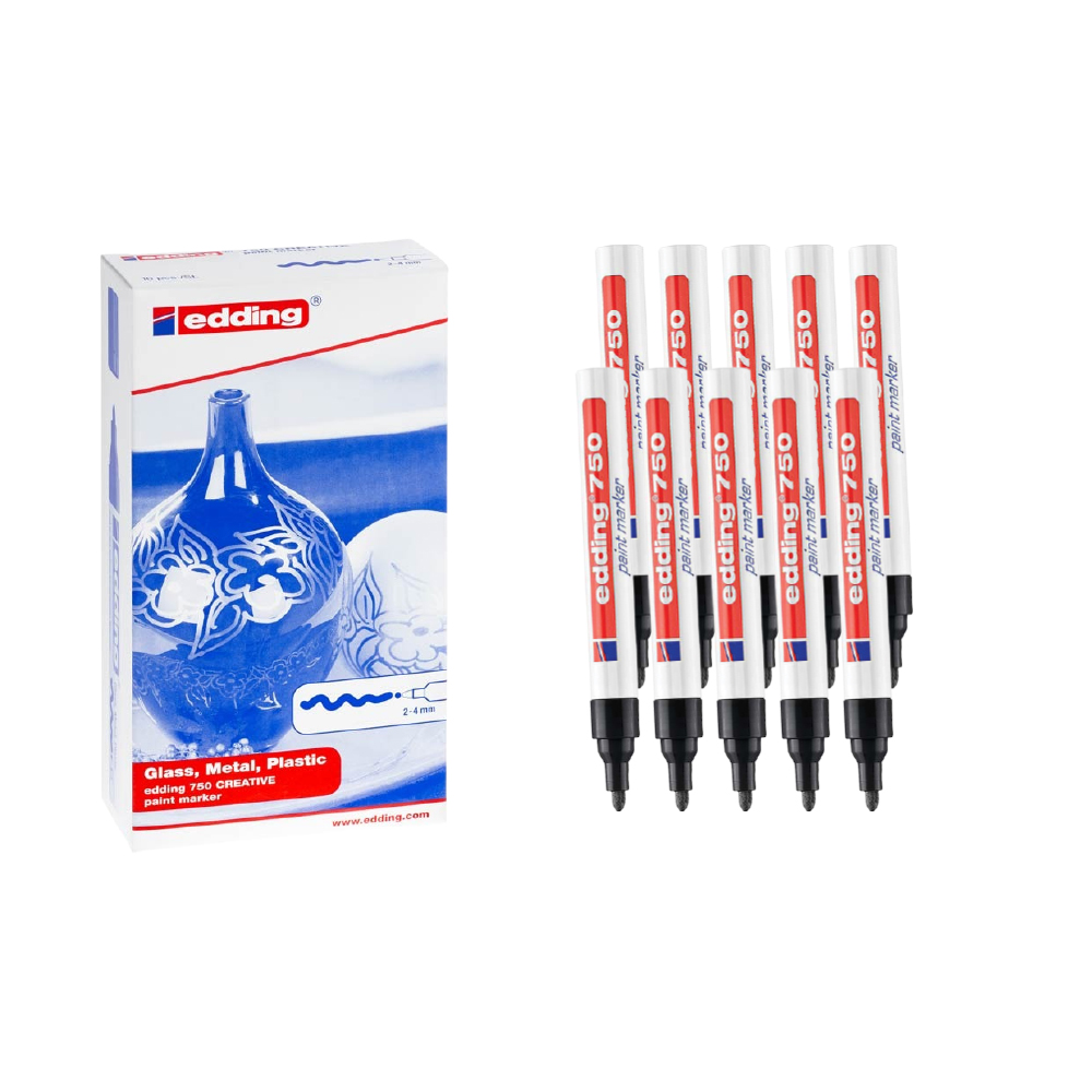 Bút sơn dầu vẽ đa chất liệu Edding 750 Paint Marker 2-4 mm - Đen (Black)