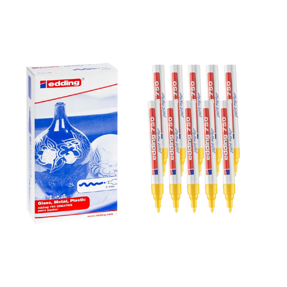Bút sơn dầu vẽ đa chất liệu Edding 750 Paint Marker 2-4 mm - Vàng (Yellow)