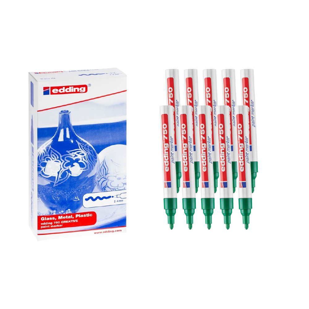 Bút sơn dầu vẽ đa chất liệu Edding 750 Paint Marker 2-4 mm - Xanh lá cây (Green)
