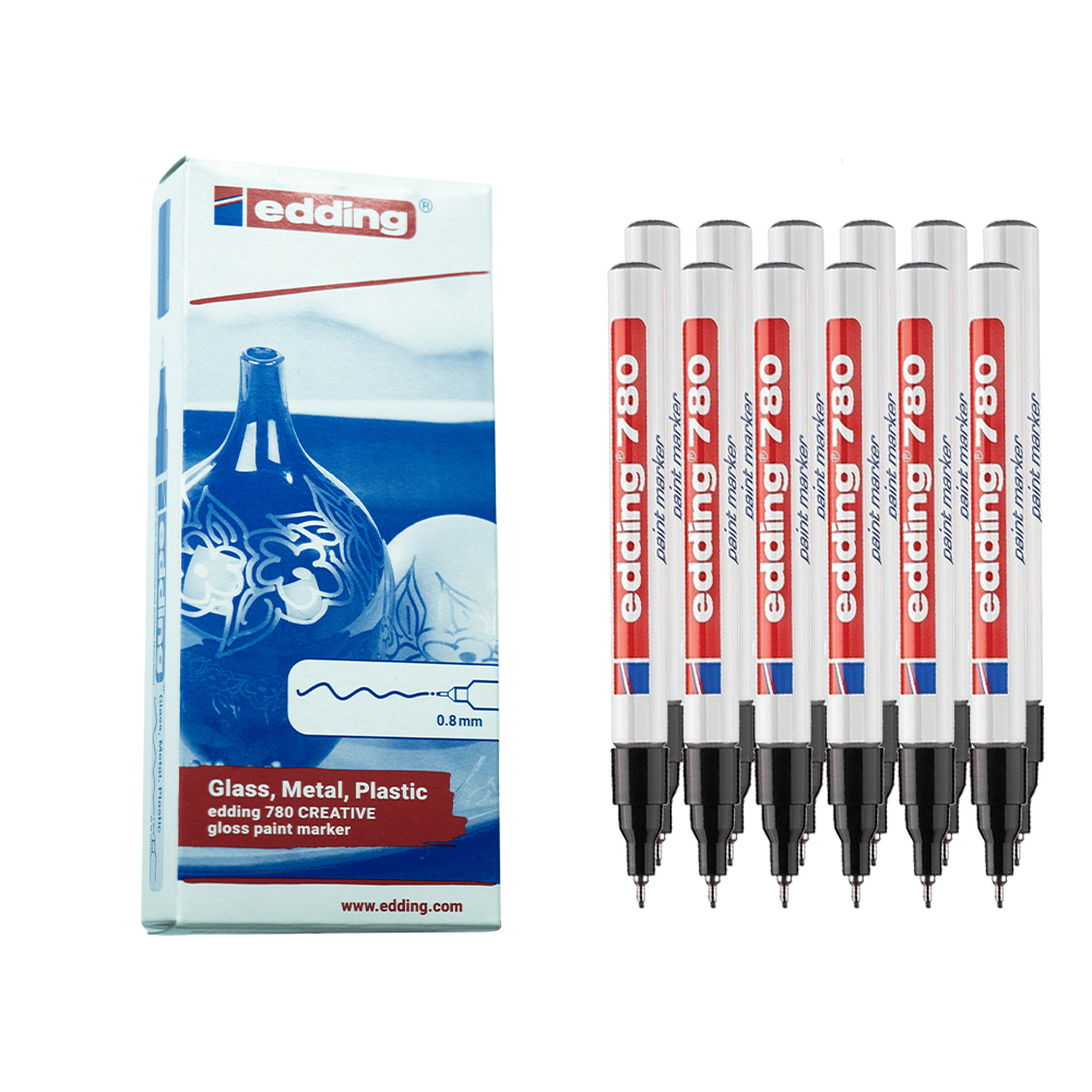 Bút sơn dầu viết thiệp không lem Edding 780 Paint Marker 0.8 mm - Đen (Black)
