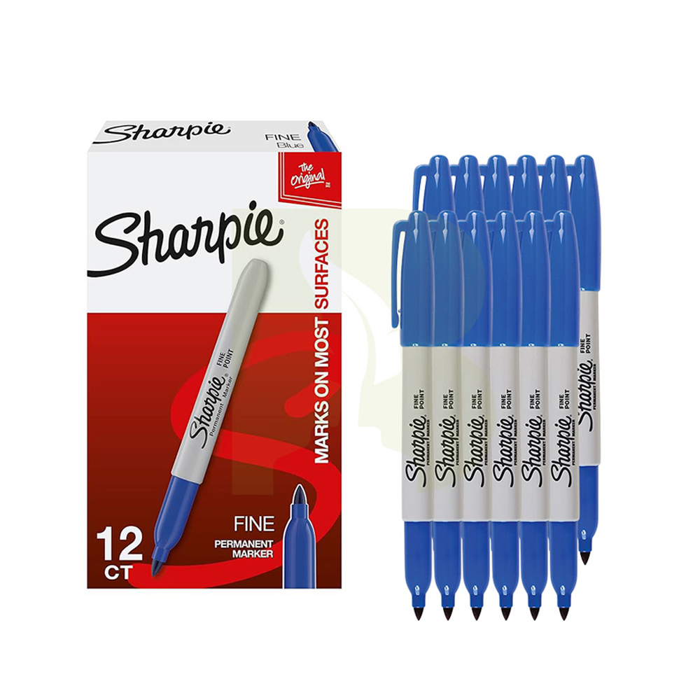 Bút lông dầu Sharpie Fine Point 0.9mm đánh dấu đa năng - Xanh dương (Blue) 30003