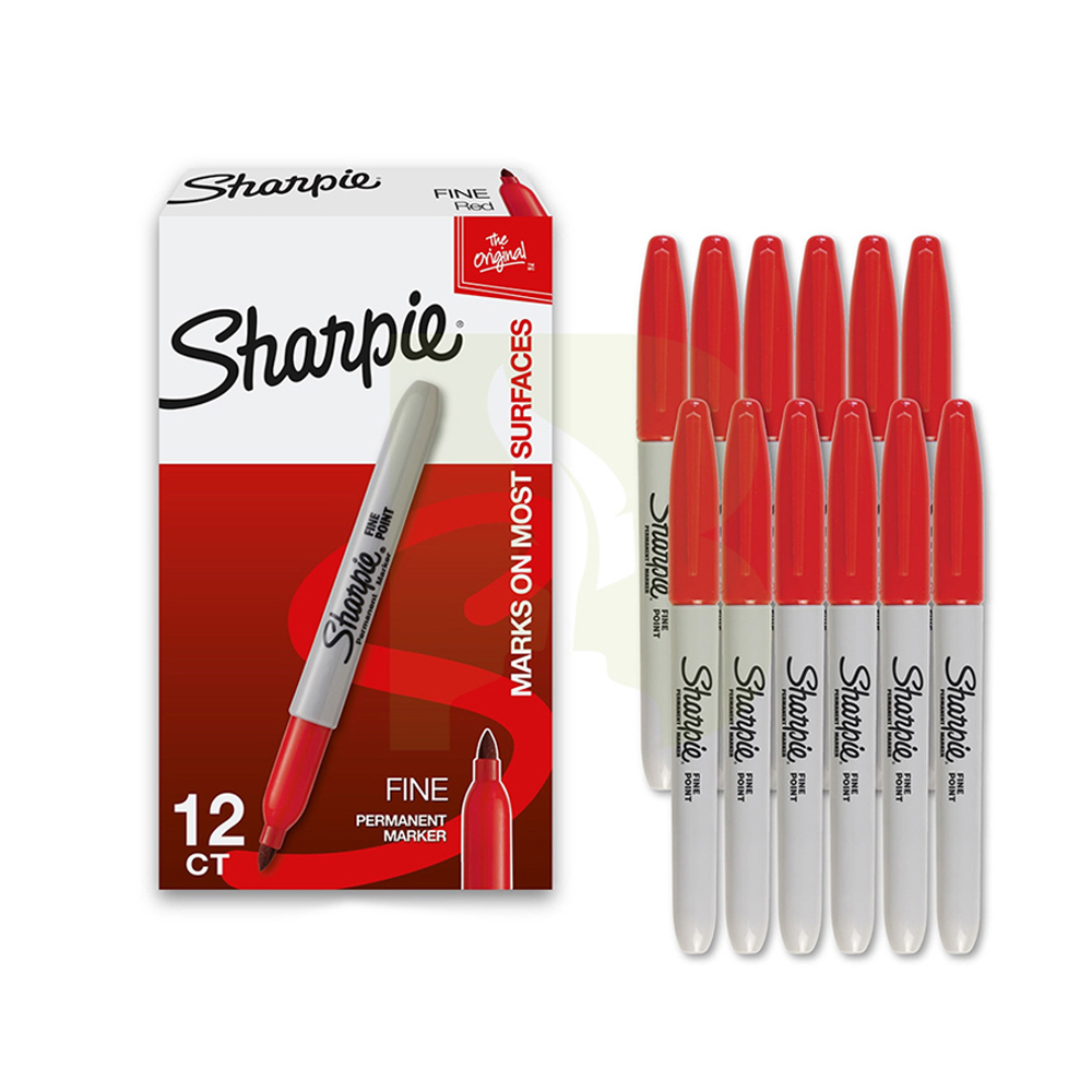Bút lông dầu Sharpie Fine Point 0.9mm đánh dấu đa năng - Đỏ (Red) 30002