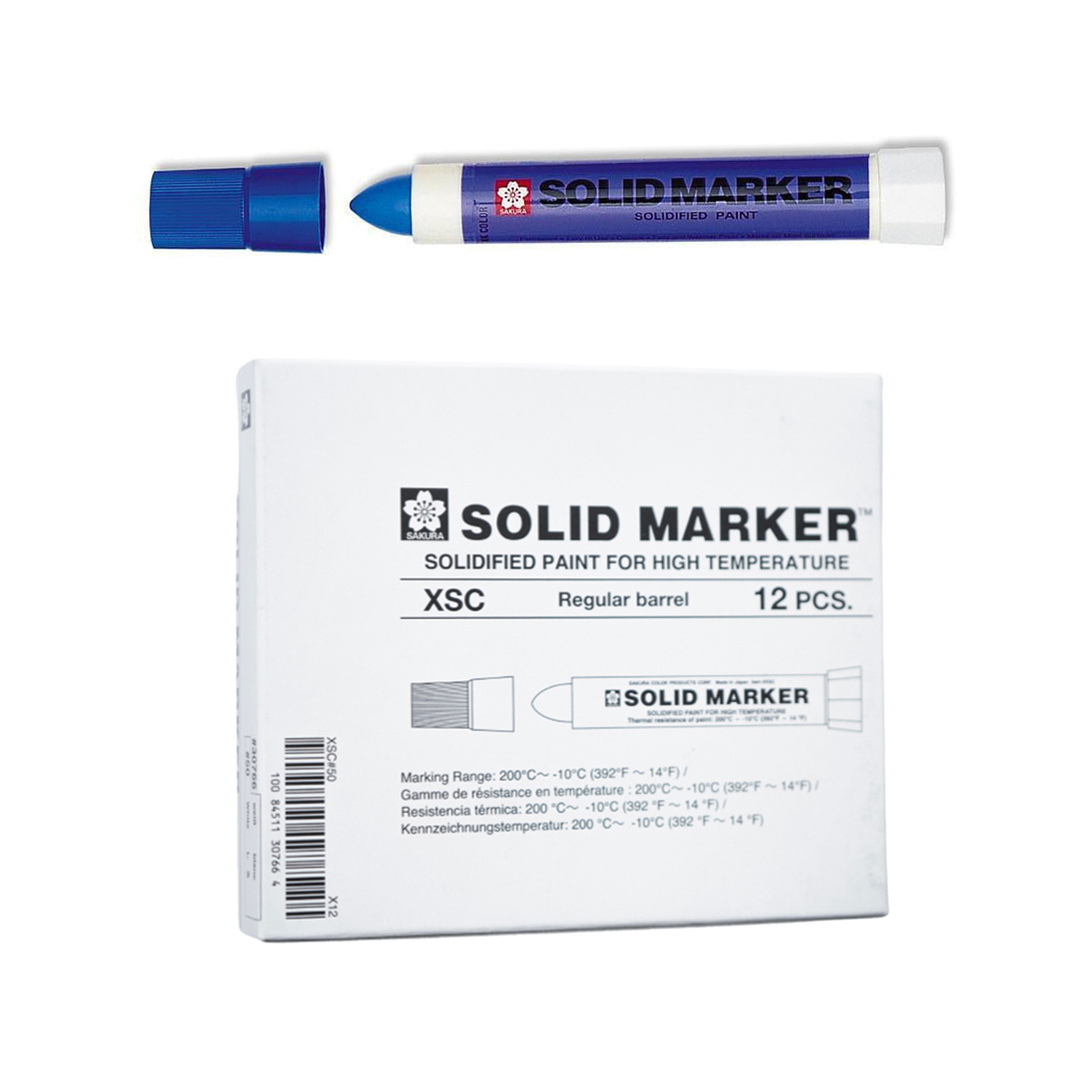 Bút sáp dầu chịu nhiệt độ cao Sakura Solid Marker High Temperature 12.0mm - Xanh dương (Blue) XSC#36