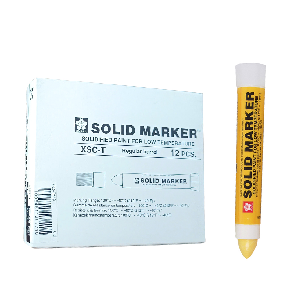 Bút sáp dầu chịu nhiệt độ thấp Sakura Solid Marker Low Temperature 12.0mm - Vàng (Yellow) XSC-T#3