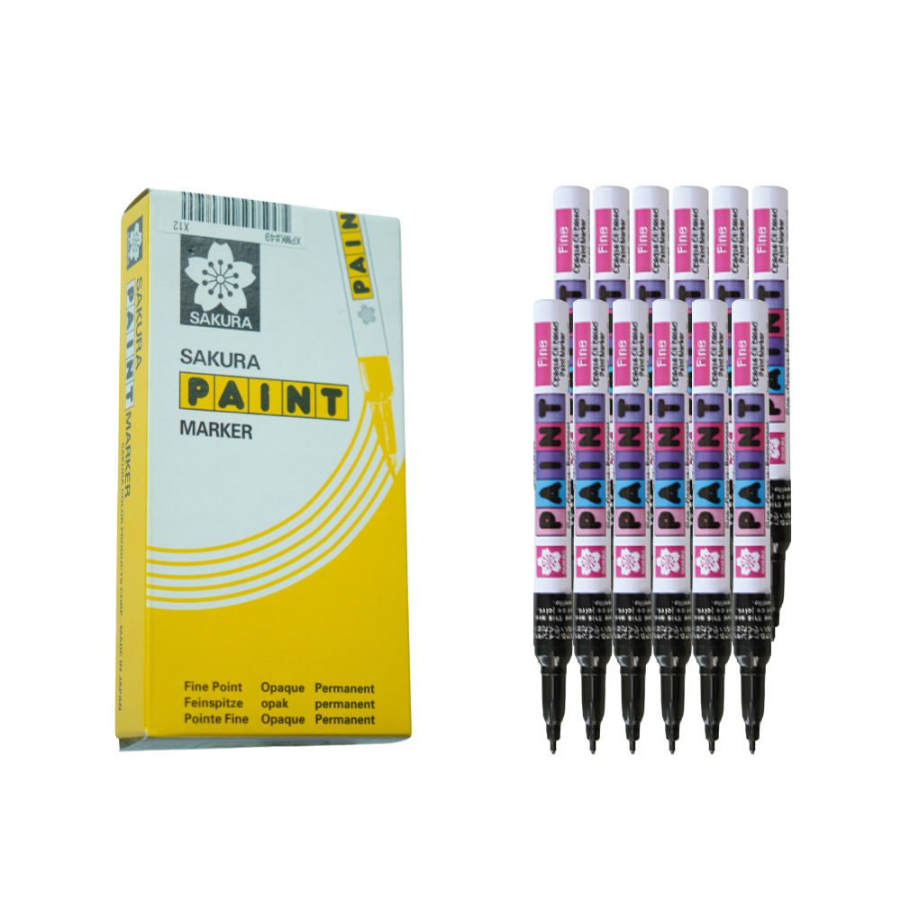 Bút sơn dầu đánh dấu công nghiệp Sakura Paint Marker Fine Point 1.0mm - Đen (Black) XPMK#49