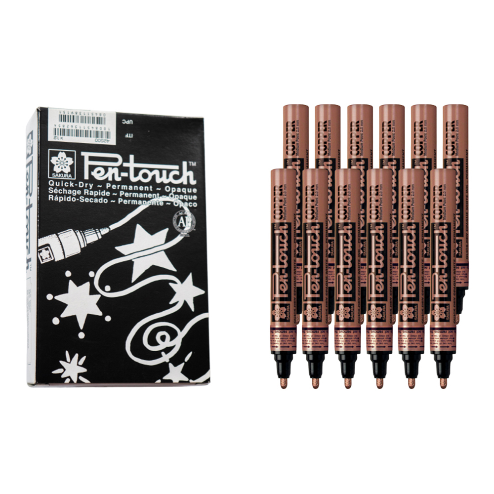 Bút sơn dầu Sakura Pentouch Medium Point 2.0mm đánh dấu đa năng - Đồng ánh kim (Copper) 41503