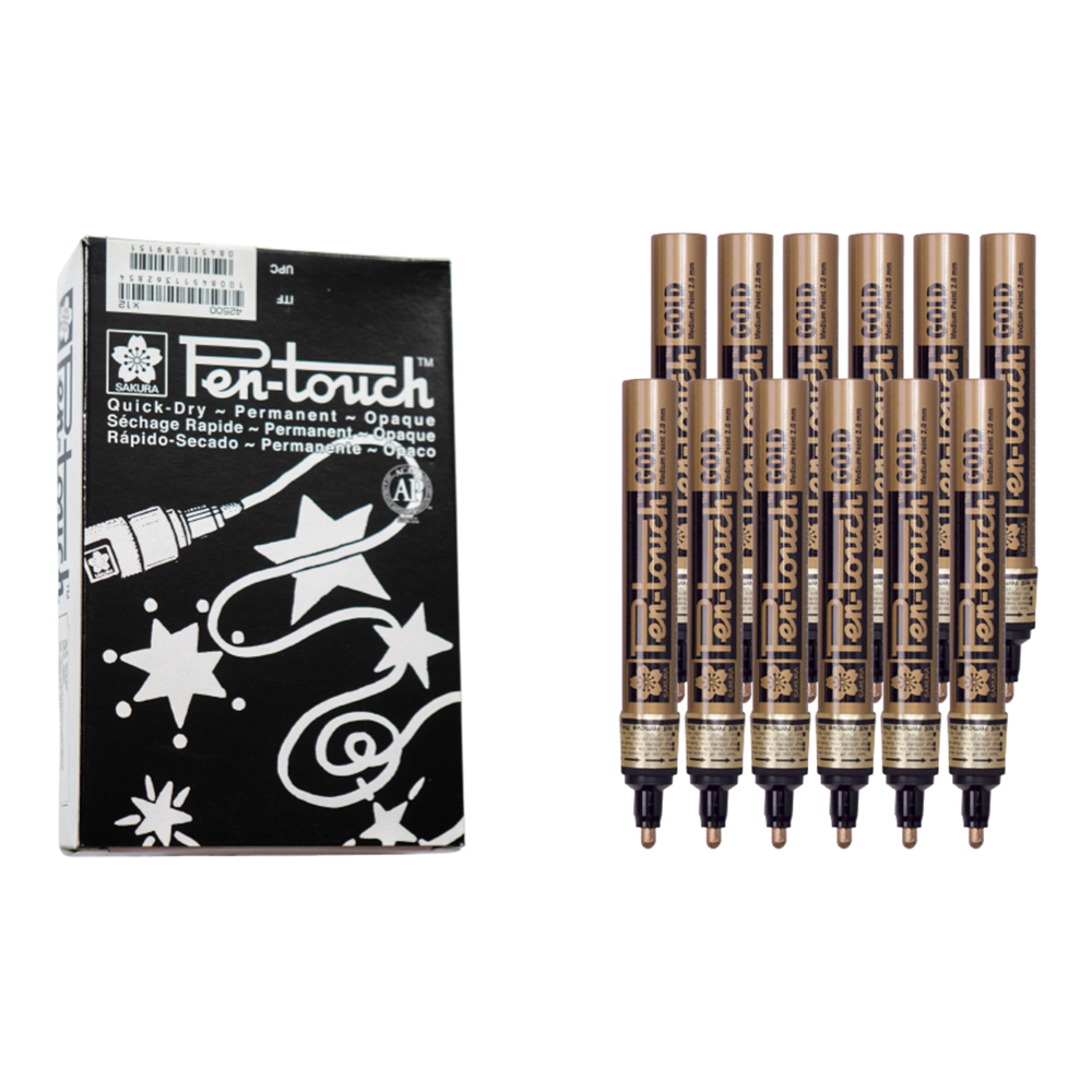 Bút sơn dầu Sakura Pentouch Medium Point 2.0mm đánh dấu đa năng - Vàng ánh kim (Gold) 41501