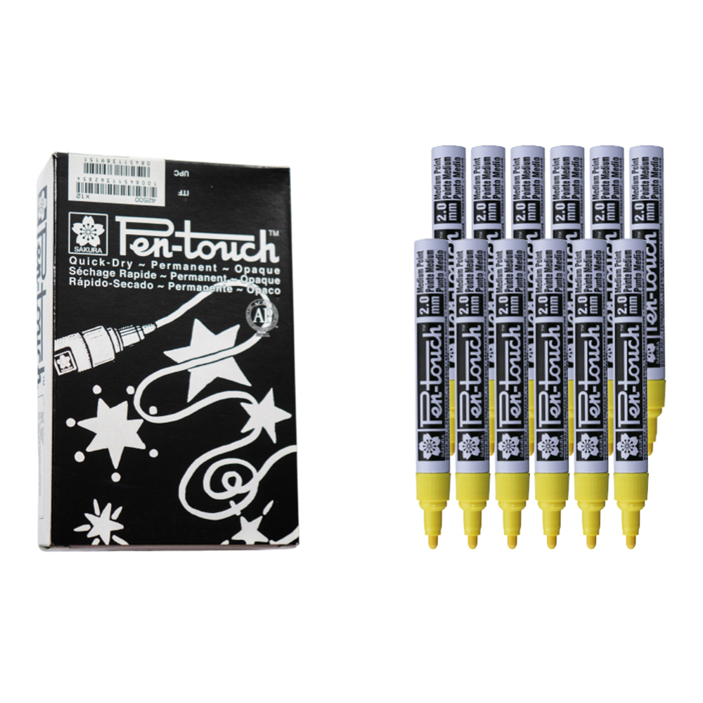 Bút sơn dầu Sakura Pentouch Medium Point 2.0mm đánh dấu đa năng - Vàng (Yellow) XPFKA#3