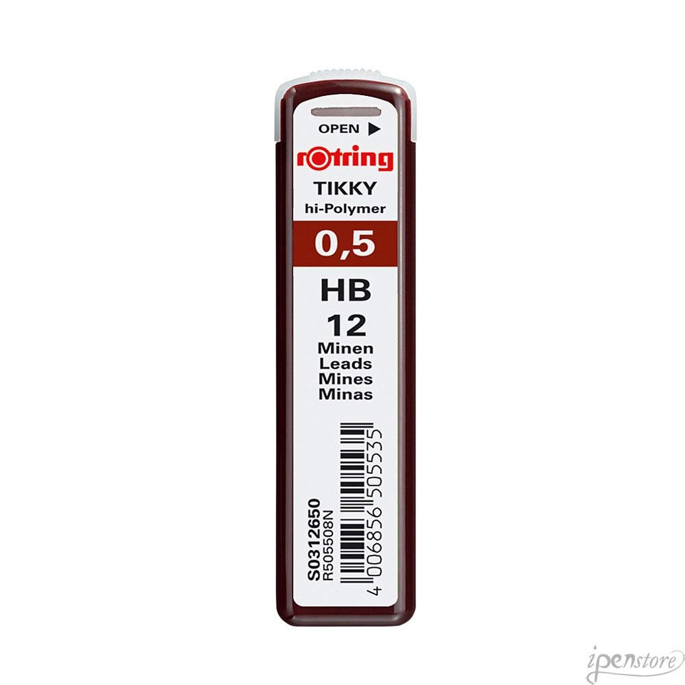 Hộp 12 ruột chì kim cho bút chì cơ Rotring Fine Hi-Polymer Lead (Hộp lẻ)