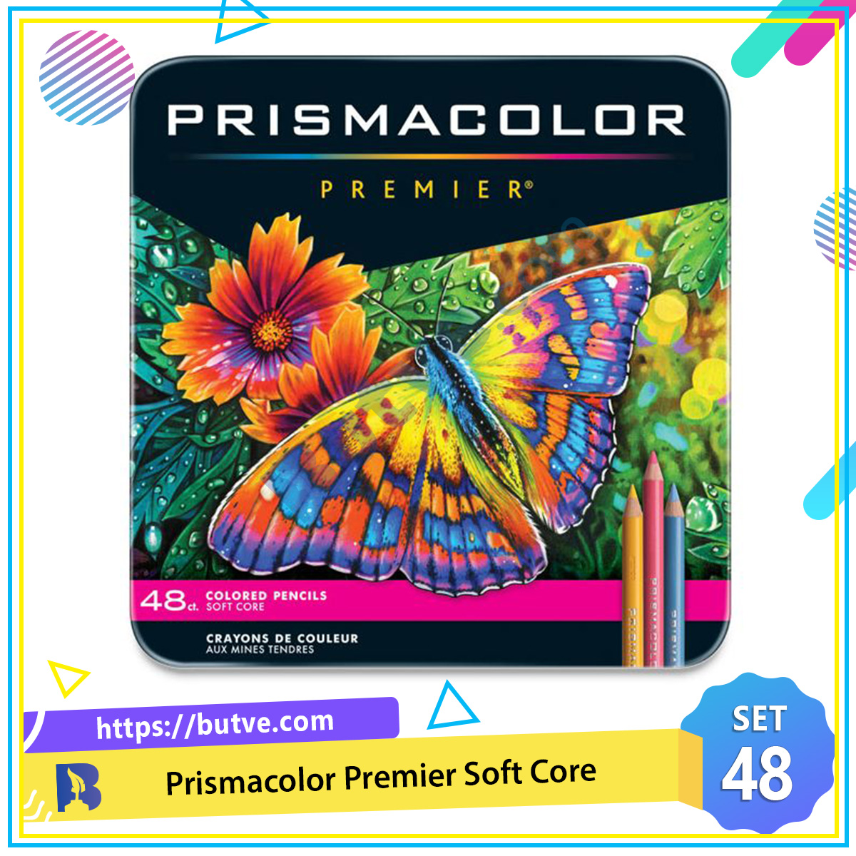 Hộp 48 bút chì màu hạng họa sĩ Prismacolor Premier Soft Core (Hộp thiếc)