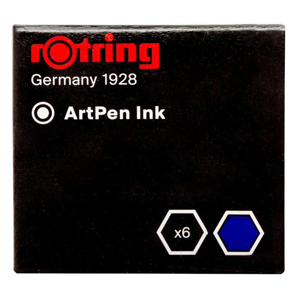 Hộp 6 ruột mực cho bút máy viết chữ thư pháp Rotring ArtPen Ink