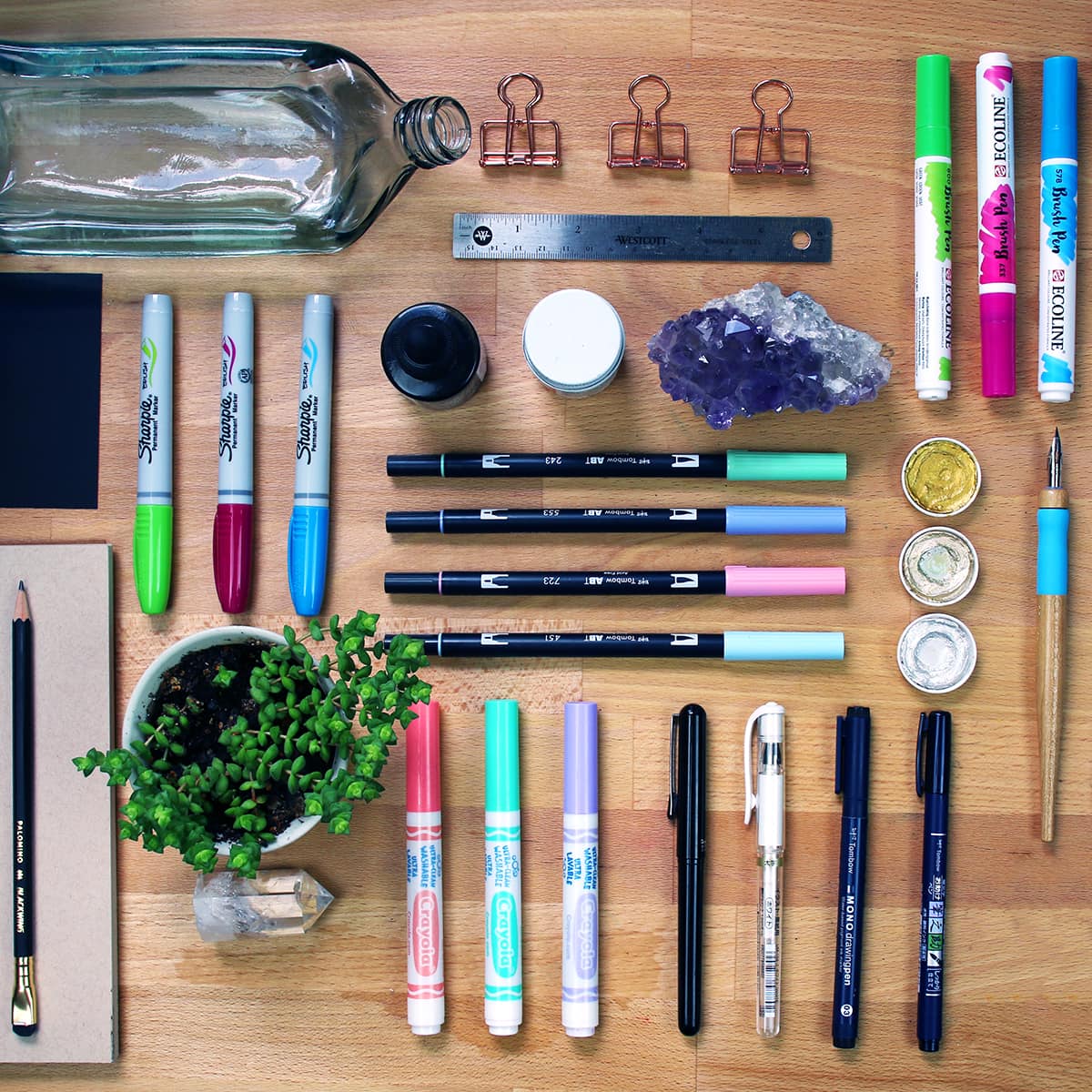 Bút lông dầu ngòi cọ vẽ đa chất liệu Sharpie Brush Tip 4.5mm (Cây lẻ)