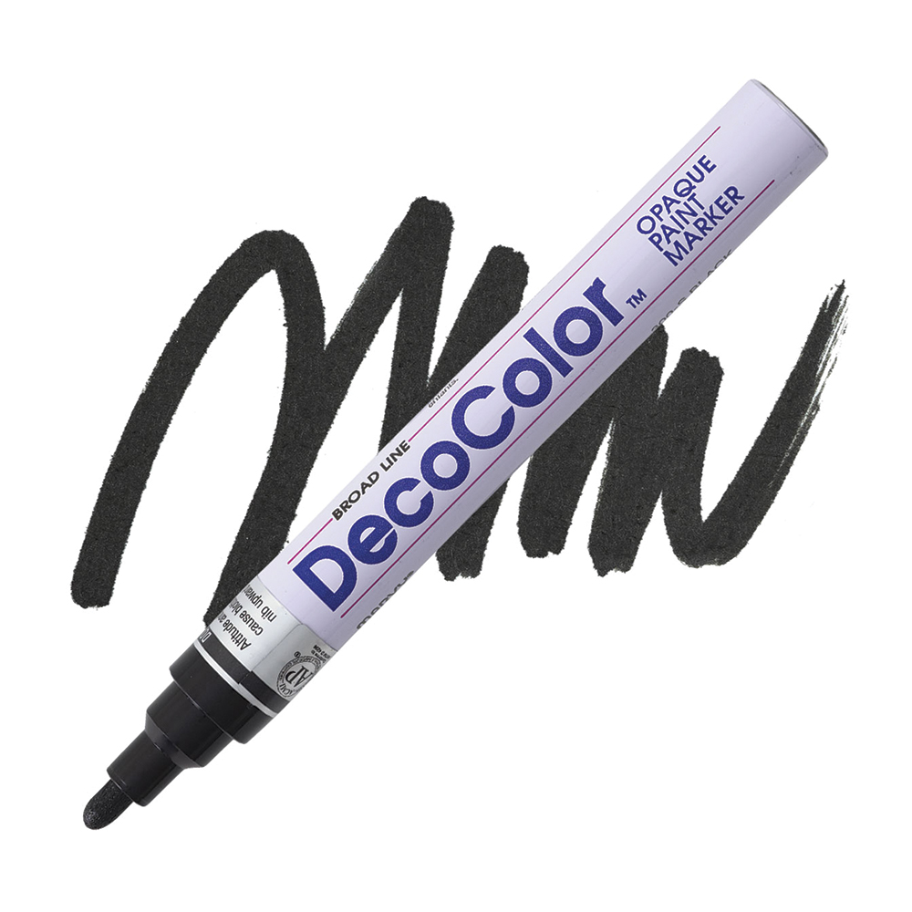 Bút sơn dầu đánh dấu công nghiệp Marvy DecoColor Industrial Paint Marker Broad 2.0mm - Đen (Black) #728