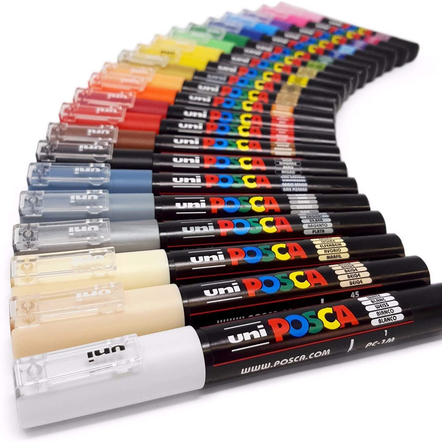 Bút sơn nước Uni Posca Paint Marker PC-1M 0.7mm Extra Fine vẽ trang trí đa chất liệu