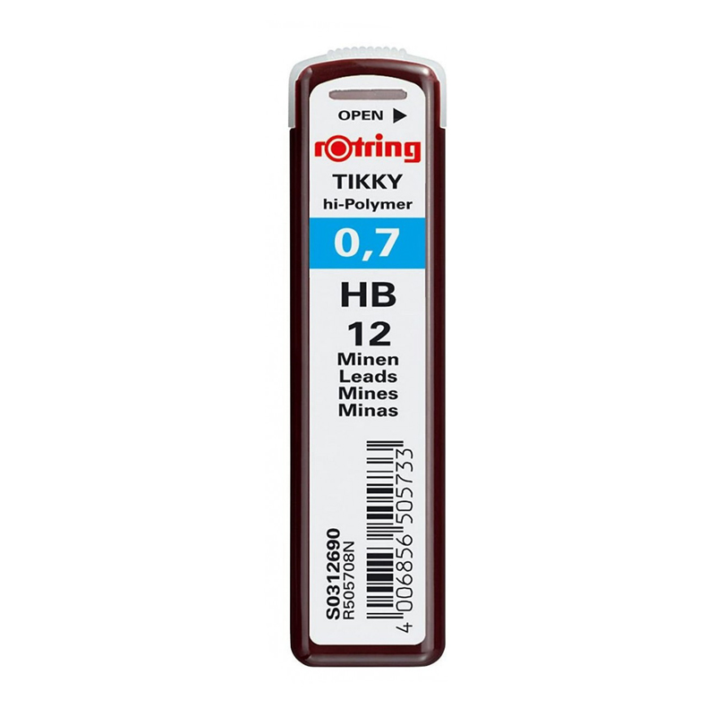 Hộp 12 ruột chì kim cho bút chì cơ Rotring Fine Hi-Polymer Lead (Hộp lẻ)
