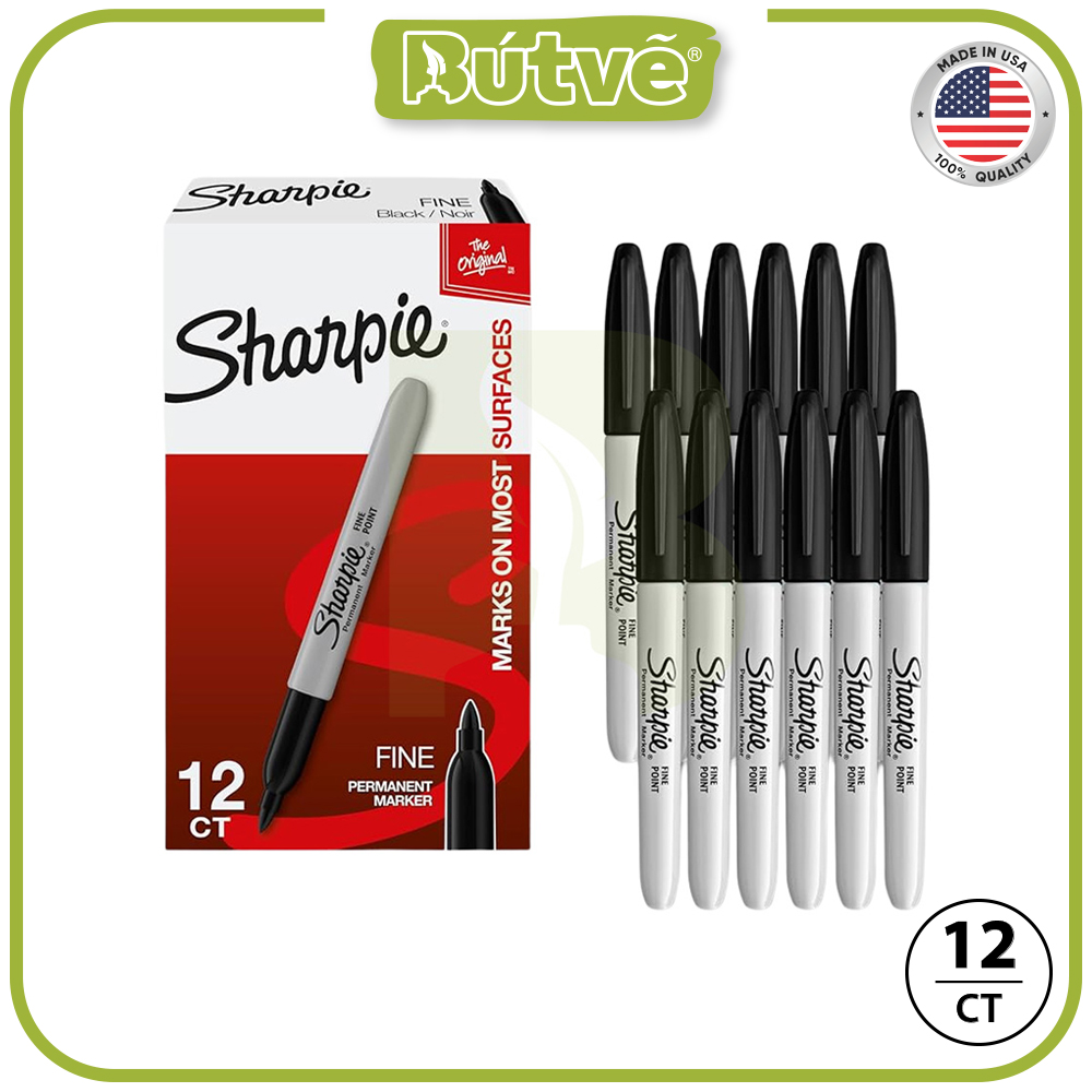 Bút lông dầu Sharpie Fine Point 0.9mm đánh dấu đa năng - Đen (Black) 30001