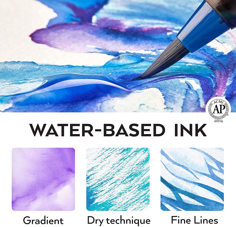 Bộ 96 cây bút lông màu ngòi cọ cao cấp Arteza Brush Pens (Hộp nhựa)