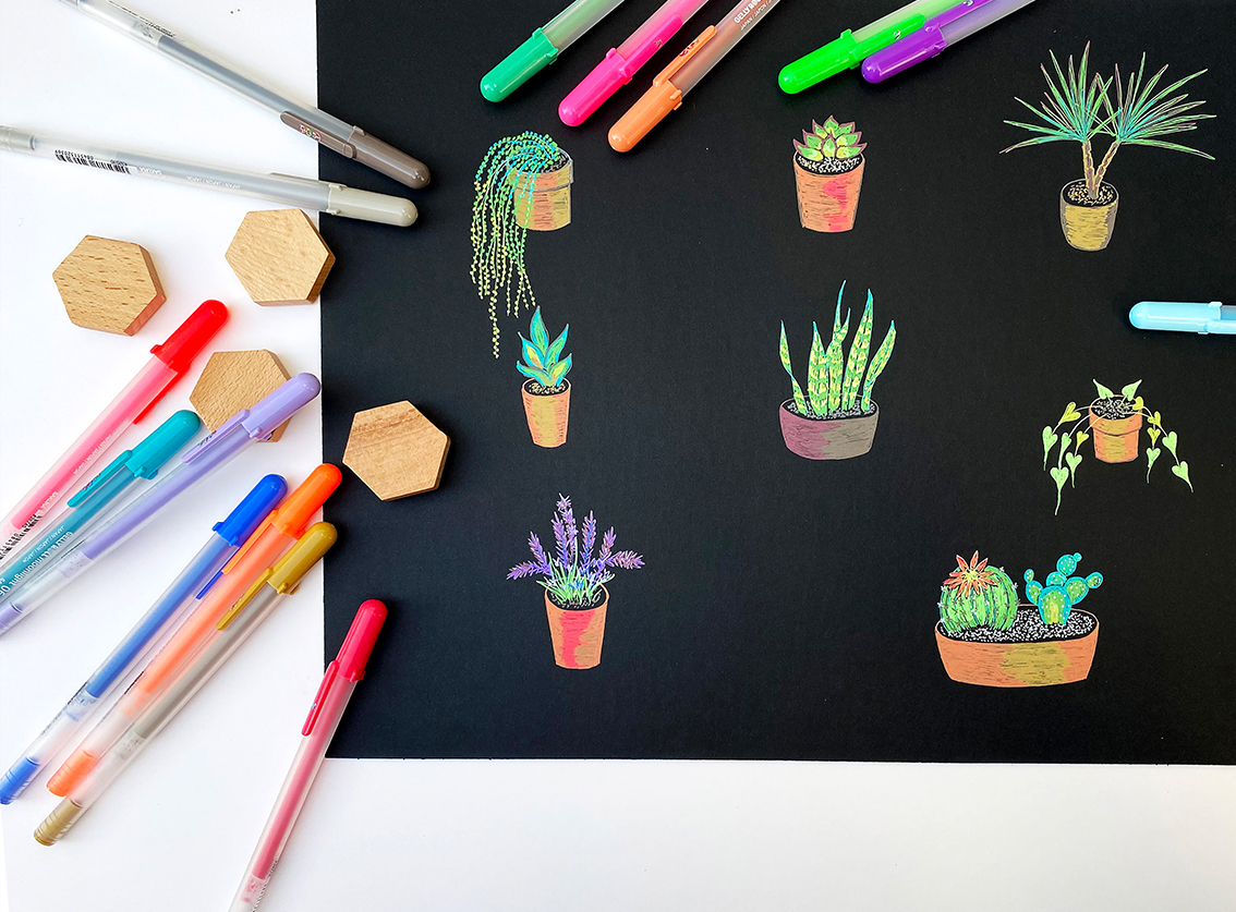 Bút bi Gel mực dạ quang dịu êm Sakura Gelly Roll MoonLight 10 – Ngòi 0.5mm