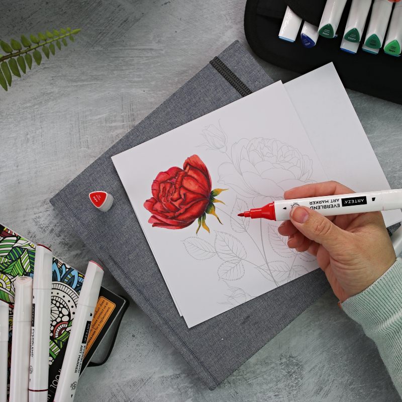 Bộ 144 bút marker 2 đầu vẽ phác thảo cao cấp EverBlend Art Markers