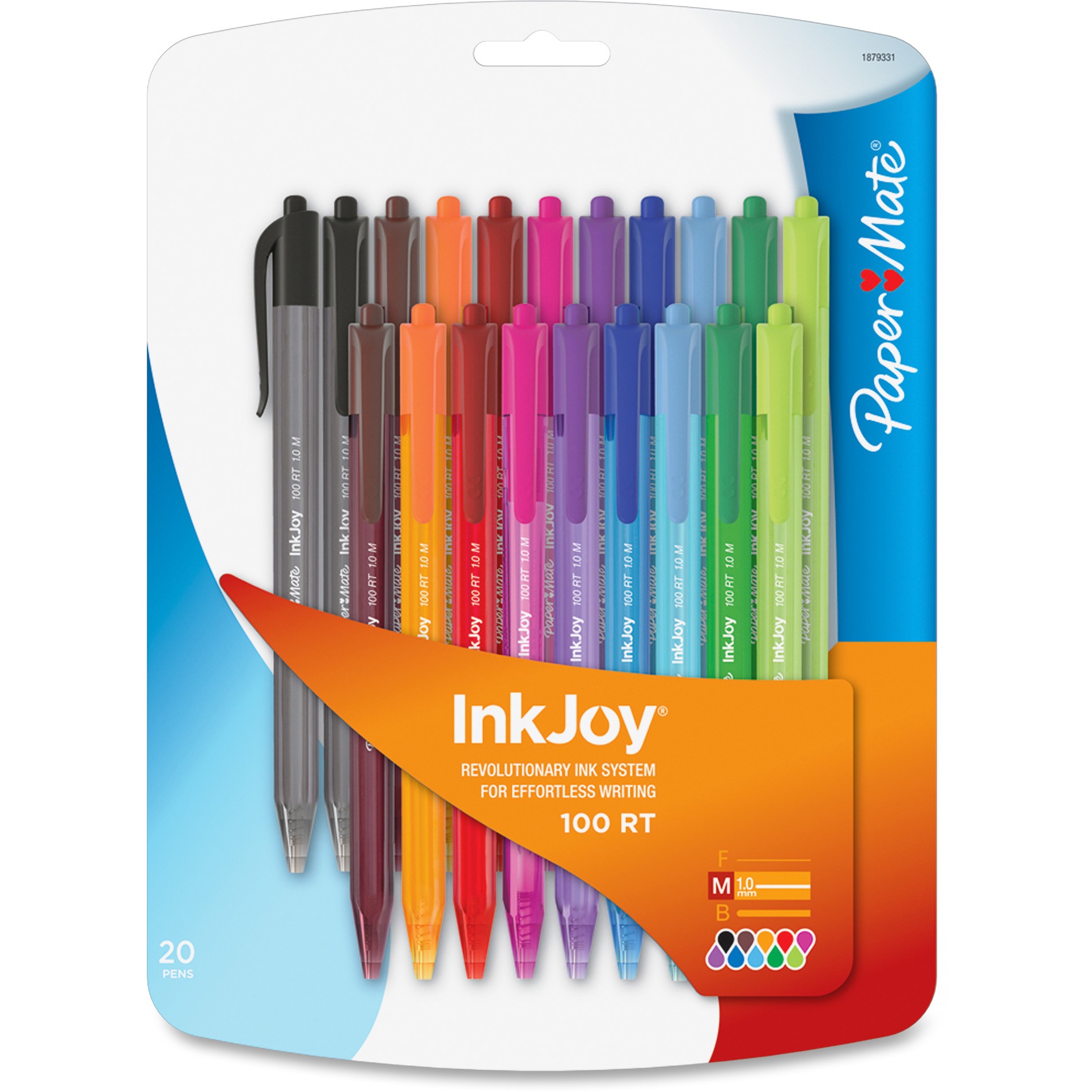 Bút bi đầu bấm mực trơn, viết êm tay Paper Mate InkJoy 100 RT - Ngòi 1.0mm (Cây lẻ)