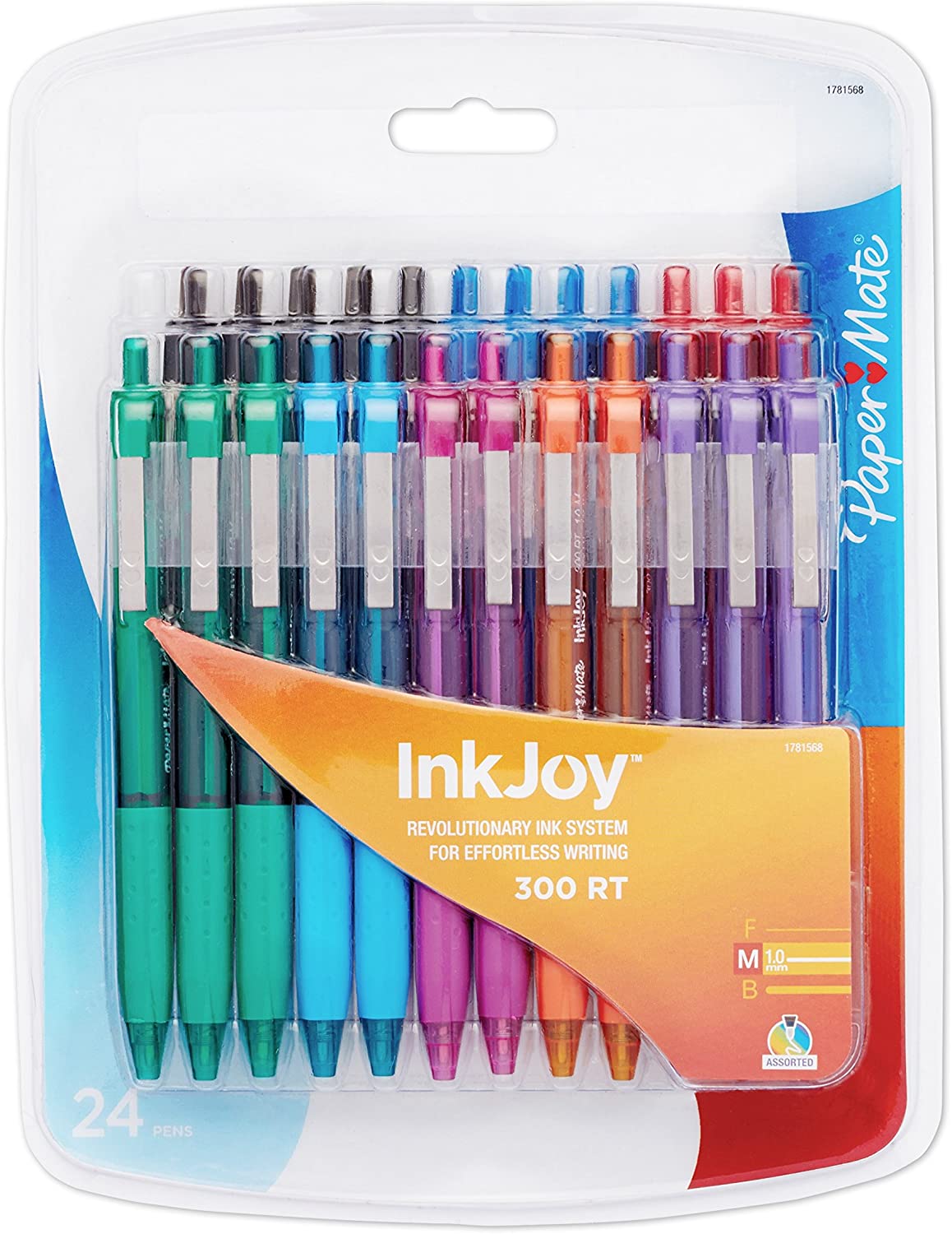 Bút bi đầu bấm mực trơn, viết êm tay Paper Mate InkJoy 300RT - Ngòi 1.0mm (Cây lẻ)