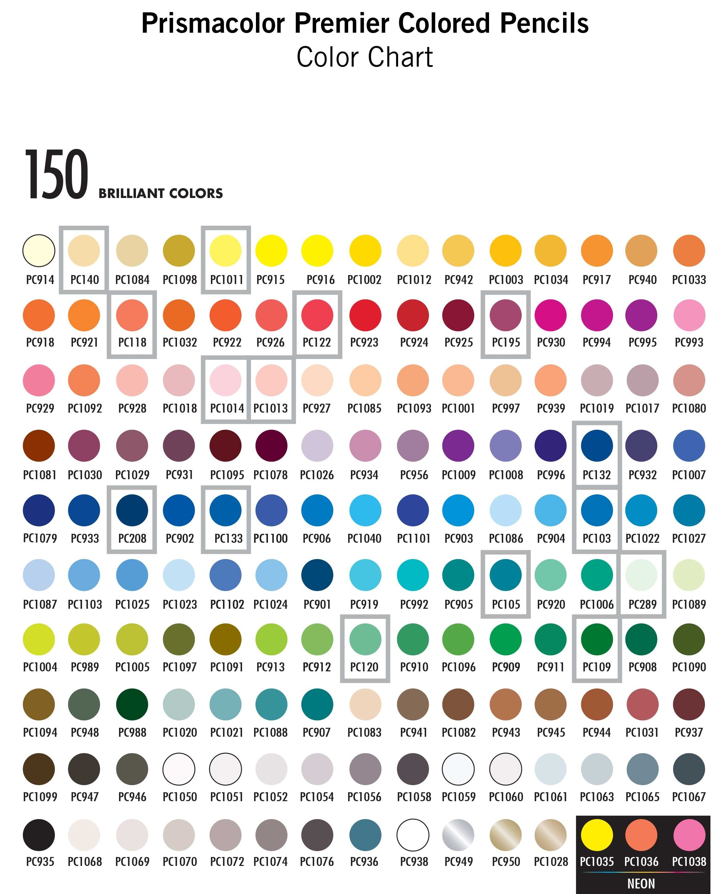 [PC1033 - PC1103] Bút chì màu hạng họa sĩ Prismacolor Premier Soft Core - Màu lẻ (BẢNG 2)