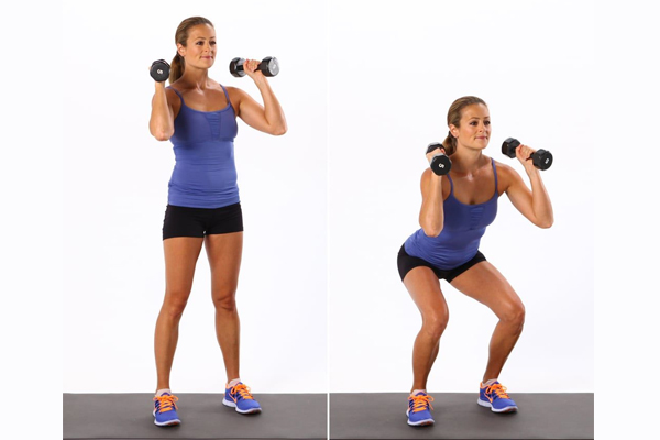 Bài tập Shoulder Dumbbell Squats 