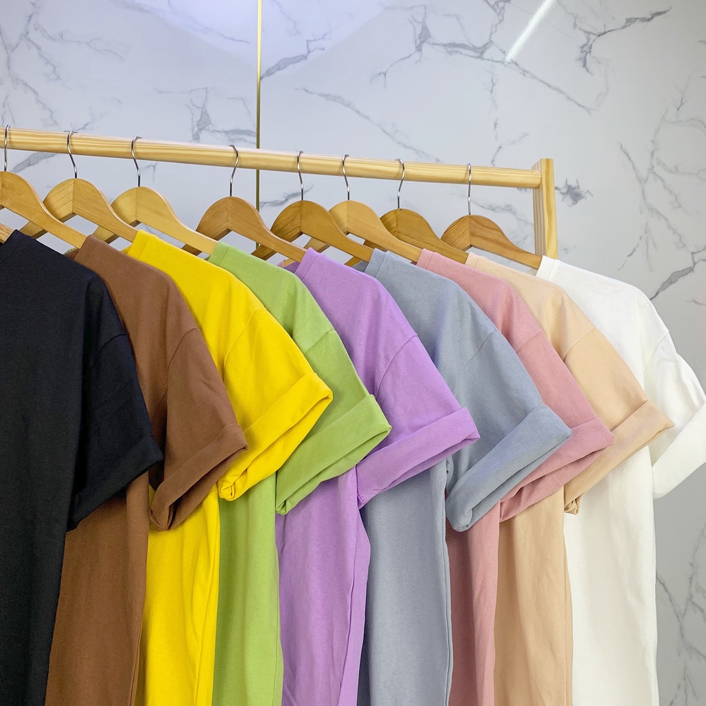 áo thun rộng lớn màu pastel vải bông