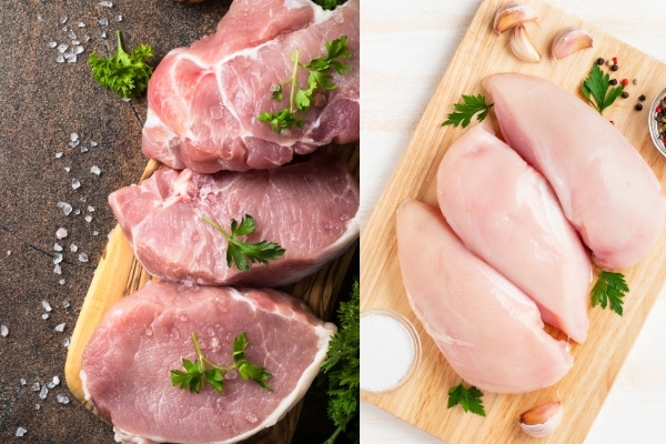 Thịt gà hay thịt heo giúp tăng cơ bắp tốt hơn?