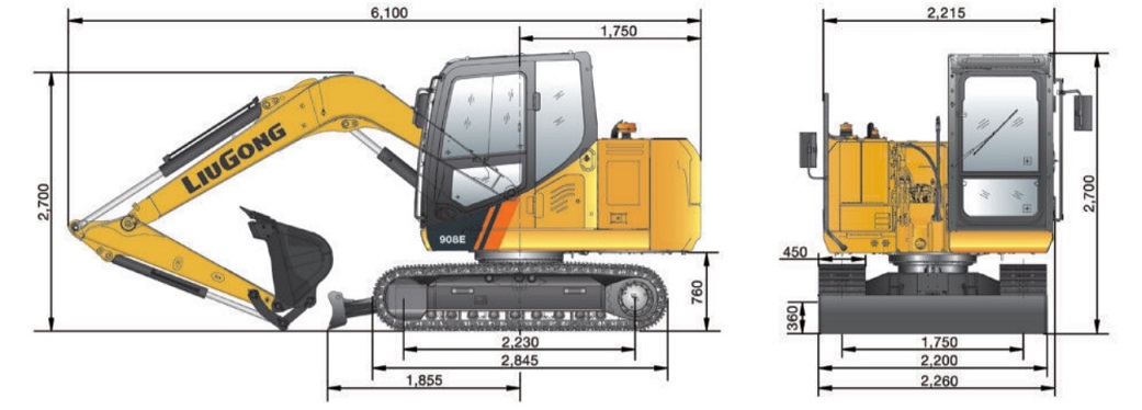 Máy Xúc Đào Liugong CLG908E