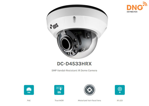 camera IDIS IP Dome hồng ngoại chống va đập caoDC-D4533HRX