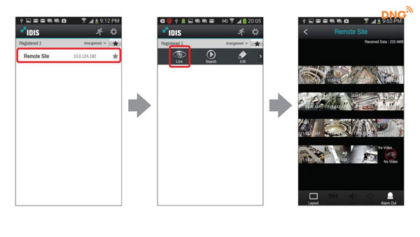 Xem live Phần mềm xem camera IDIS trên điện thoại 