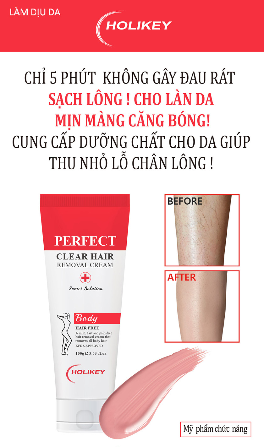 Kem Tẩy Lông Holikey Perfect Clear Hair Removal Cream Dược mỹ phẩm Whisis Kem Tẩy Lông Holikey Perfect Clear Hair Removal Cream Dược mỹ phẩm Whisis