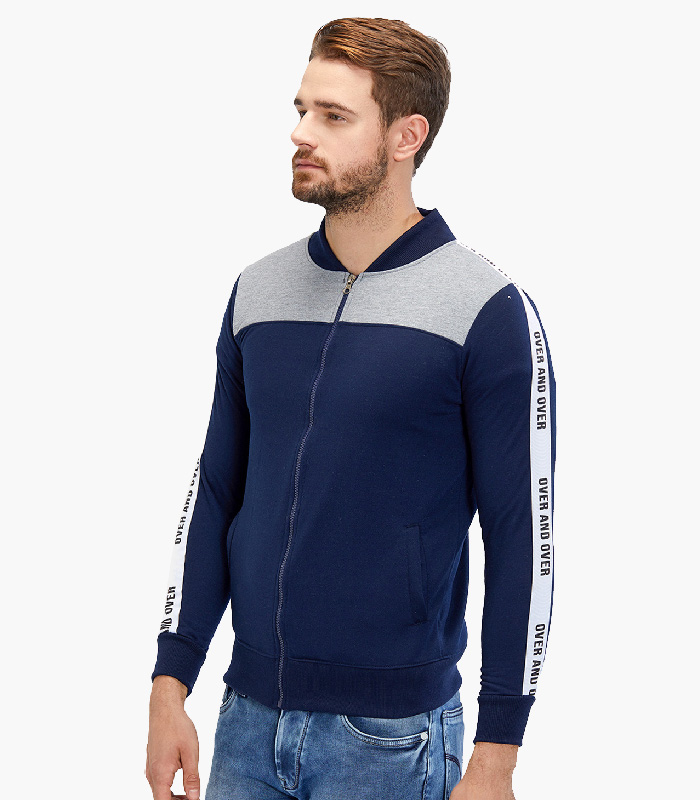 Áo thun Hooded Navy Xanh kết hợp Xám