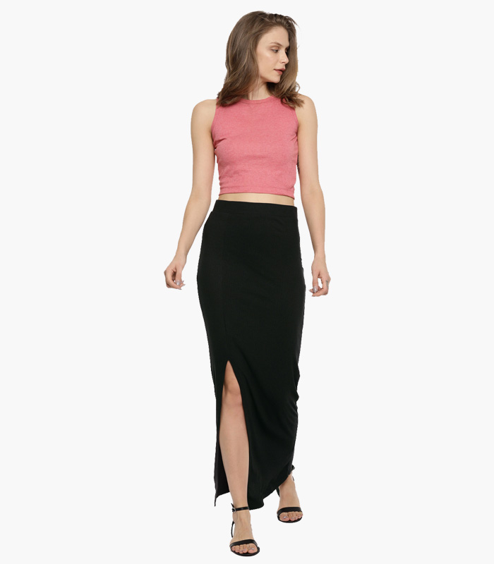 Đầm đen Solid Maxi Skirt