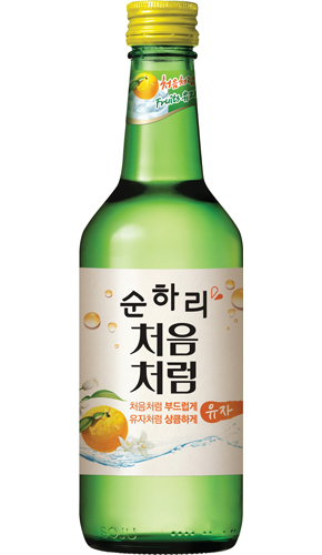 롯데 처음처럼 순하리 유자 소주 12% 360ml LOTTE Chumchurum vi thanh yen/cam
