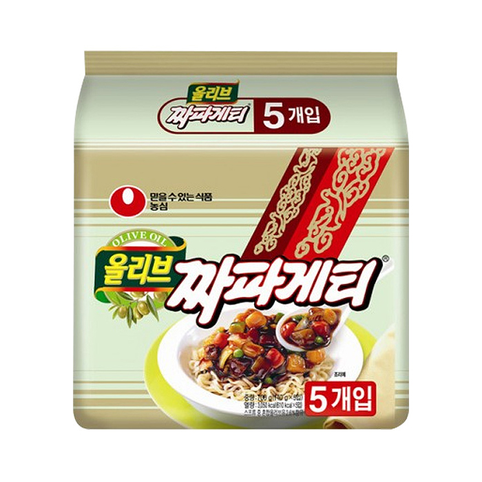 농심 올리브 짜파게티 140g NONGSHIM My tron tuong den olive goi