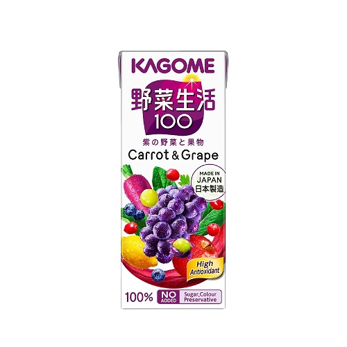 일본 카고메 당근 & 포도 주스 200ml KAGOME Nuoc ep carot và nho
