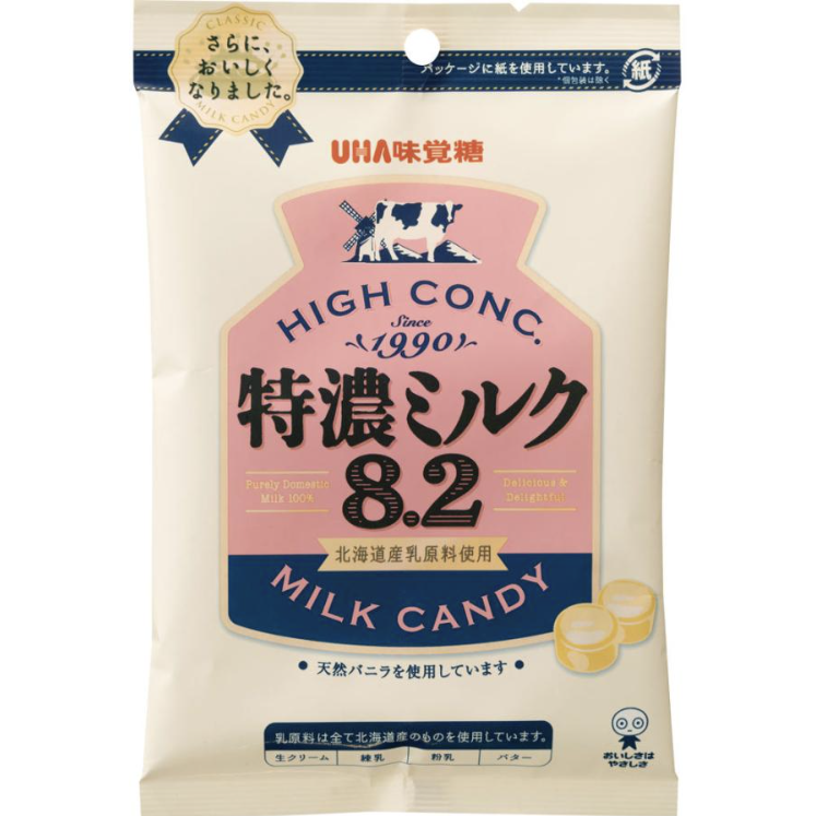 일본 UHA 토쿠노 밀크 캔디 88G Keo sua UHA Mikakuto Tokuno Milk 8.2