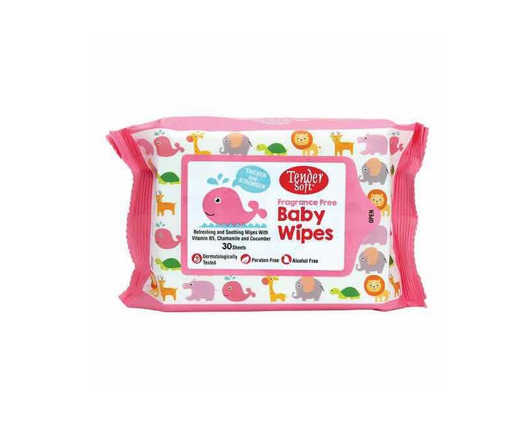 텐더 소프 베이비 와이프 무향 물티슈 핑크 30장 BABY WIPES Hong khong mui 30P