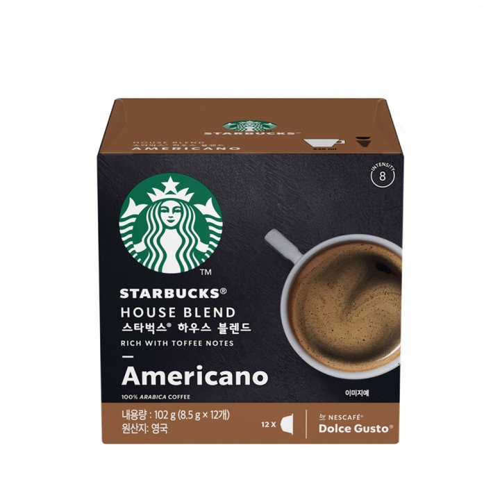 돌체 구스토 스타벅스 하우스 블렌드 8.5G*12개입 NESCAFE Dolce Gusto Ca phe may Starbucks House Blend