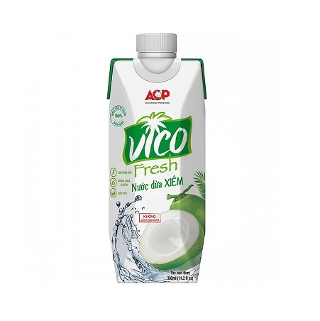 비코 프레스 코코넛 오리지널 330ml Nuoc dua xiem xanh Vicofresh