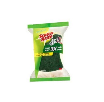 3M 스카치 브라이트 3X 강력한 세척력 수세미 1개 Mieng rua chen sach ben 3x cai