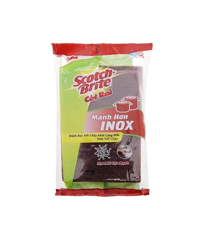 3M 스카치브라이트 주방용 강력 수세미 4개입 Mieng co rua manh hon inox set