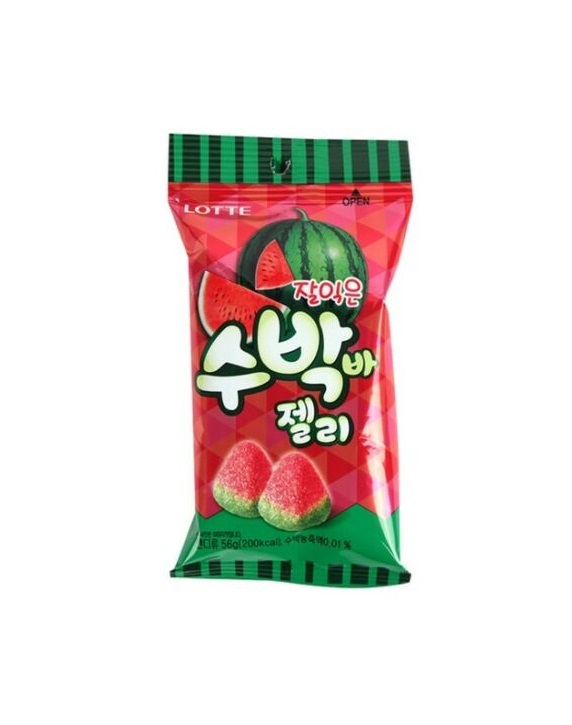 롯데 젤리셔스 수박바 젤리 LOTTE Keo deo dua hau